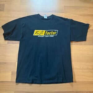 Vintage 2005 Faith Fear Factor Parody Black Religious Jesus Tee Shirt Sz XL VTG